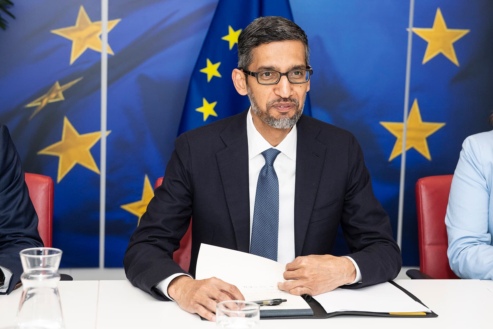 Sundar Pichai, during the meeting at the European Commission in Brussels, Belgium.